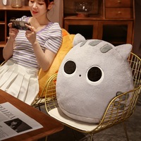 Coussin en peluche chat noir mignon, poupée animale de compagnie Kawaii, jouet en peluche boule ronde, coussin animal doux, vente en gros, livraison directe