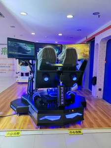 เก้าอี้เล่นเกมในร่มเก้าอี้จำลองรถแข่ง <span class=keywords><strong>VR</strong></span> ทำจากโลหะสามจอ2-Seater สวนสนุก - Product Image 6