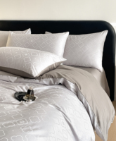 Ensemble de literie moderne imprimé 100% coton pur, 4 pièces, housse de couette, taille Queen, qualité hôtelière, respirant, résistant aux plis, 200TC