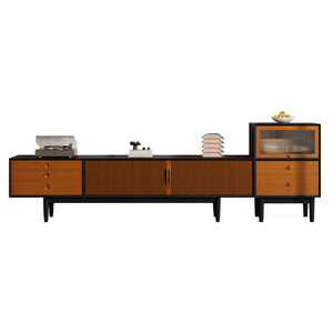 French Retro Style <b>Tv</b> Cabinet Black Solid Wood Storage Living Room Furniture Vintage Design <b>Small</b> Apartment Use - Product Image 1