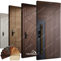 Aislamiento térmico moderno de puerta de entrada de acero y aluminio de vidrio de Metal de madera para uso Interior/Exterior casa apartamento edificio de oficinas