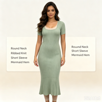 Faith Midi Robe côtelée moulante pour femme, manches courtes, très longue, violette, en maille, haute qualité, OEM & ODM, vente en gros