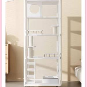 Villa panoramica in vetro per gatti, gabbia per gatti domestici, lettiera per gatti integrata, casetta per gatti di lusso al coperto, letto per gatti - Product Image 2