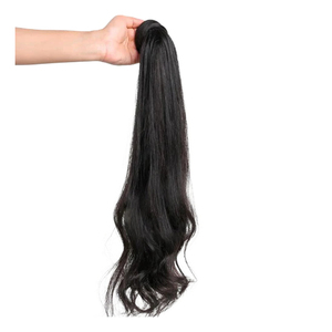 Extensions de cheveux naturels indiens bruts en queue de cheval aux prix les plus bas |   Extension de cheveux humains naturels noirs lisses à enrouler - Product Image 3