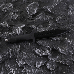 <span class=keywords><strong>Coltello</strong></span> da <span class=keywords><strong>Bushcraft</strong></span> da Caccia e Campeggio per Esterni in Offerta Speciale con Lunga Lama Fissa in Acciaio Inossidabile, Manico in Gomma, Fodero e Rompivetro (OEM) - Product Image 4