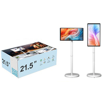 Monitor Portátil con Pantalla Táctil LED HD de 21.5 Pulgadas, Android 13, Blanco, Señalización Digital, para Hogar, Oficina y Juegos, con Soporte Integrado