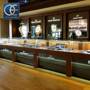 Custom Jewelry Display Cases Floor Stand Gold Glass Cabinet Best Selling Jewelry Watch Showcase For Furniture Jewelry Display