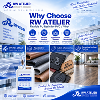 Résine PU Flexible RW ATELIER pour PVC Vinyle, Adhérence Forte, Finition Transparente pour Films, Simili Cuir, Étiquettes, Solutions de Revêtement de Sol