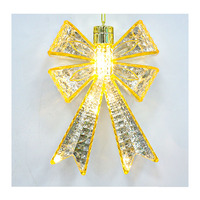 Noeud décoratif de Noël en plastique avec lumière LED blanc chaud pour couronne, guirlande, arbre de Noël, chaise, ornements de mariage