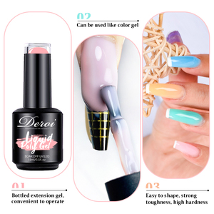 Deroi hema free builder gel pour les ongles dans une bouteille oem Liquid Poly Gel Color Wholesale Hard nail extension gel - Product Image 4