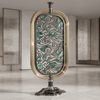 Paravent décoratif zen en acier inoxydable 304 découpé au laser, séparateur de pièce, panneau mural méditatif et apaisant pour mariage et hôtel