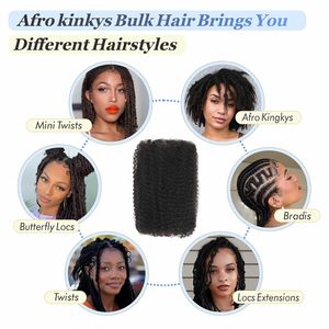Gros Brésilien Vierge <span class=keywords><strong>Afro</strong></span> Crépus En Vrac <span class=keywords><strong>Cheveux</strong></span> 50g Pack 8 "-22" pour Dreadlock Twist Tressage & Crochet Extensions - Product Image 3
