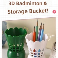 Porte-stylos créatif en plastique en forme de raquette de badminton, fait main, best-seller, élégant organisateur de bureau, pièce décorative