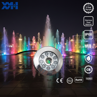 Projecteur LED RGB DMX en acier inoxydable IP68 pour fontaine, éclairage paysager sous-marin, angle de faisceau 10-120°, DC12V, intensité variable, 2700K