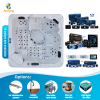 Bain à remous extérieur durable pour 5 personnes, avec contrôle Balboa, acrylique Aristech, 131 jets de massage d'hydrothérapie pour un plaisir optimal