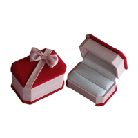 Boîtes cadeaux fantaisie en coton de haute qualité pour bijoux, boîte de rangement rigide noire pour colliers, boucles d'oreilles en velours, boîte à bagues hexagonale avec logo