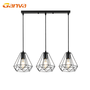 GANVA, gran oferta, comedor interior de estilo americano, E14 E27, Base, 1 CABEZA, 3 cabezas, candelabro de Metal de hierro, luces colgantes - Product Image 3