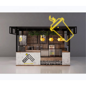Kiosque de thé à bulles en bois massif, <span class=keywords><strong>comptoir</strong></span> de bar avec affichage de pâtisseries, design 3D, style rétro, intérieur de magasin, utilisé dans les magasins à café - Product Image 2