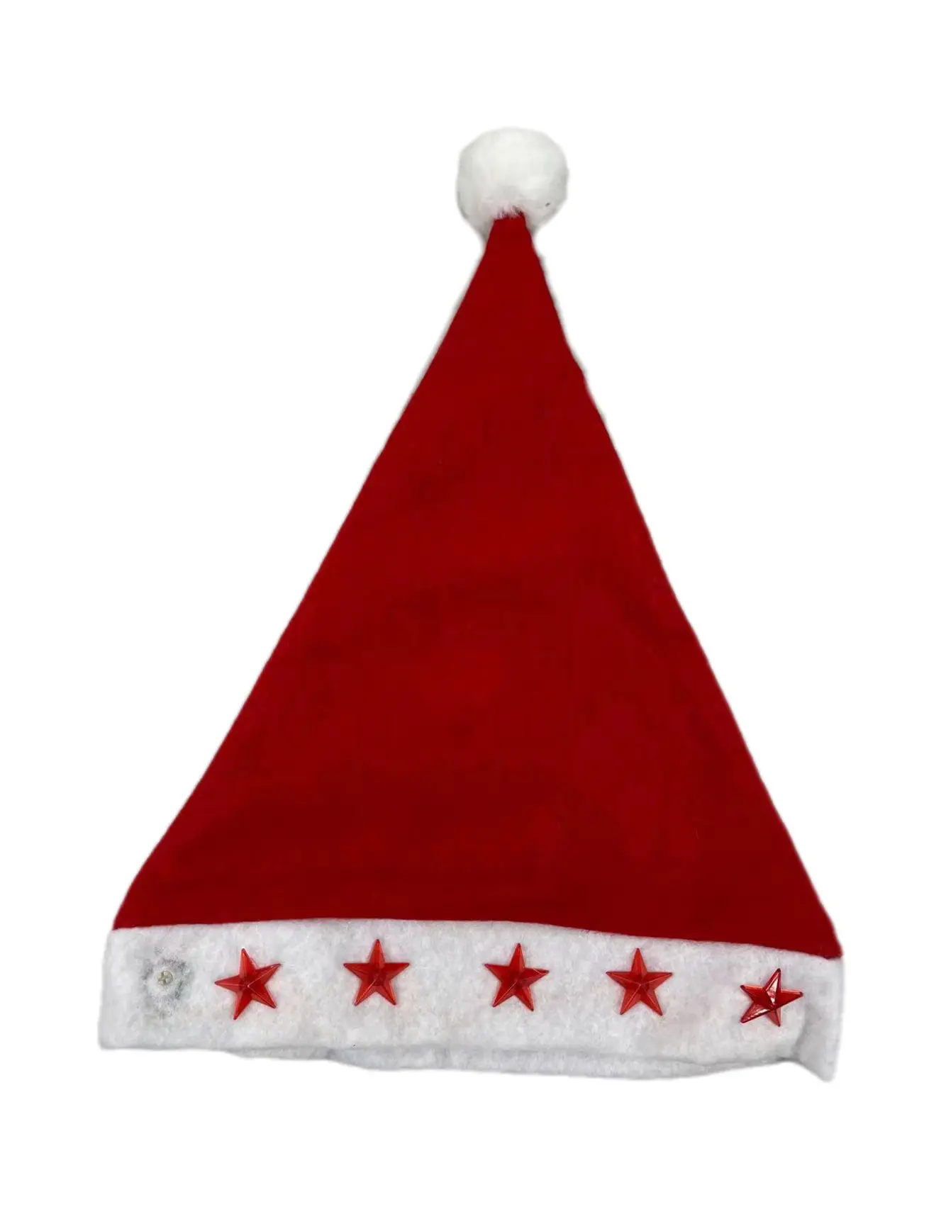 Hot Sale HX-048 Ordinary Five-star Electronic Cap Christmas Hat Santa Hat Sequins Christmas Hat