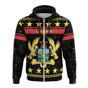 Vente en gros Veste à fermeture éclair imprimée du drapeau du Ghana avec capuche <span class=keywords><strong>Sweat</strong></span>-shirt surdimensionné pour hommes Veste d'extérieur graphique pour garçon - Product Image 3