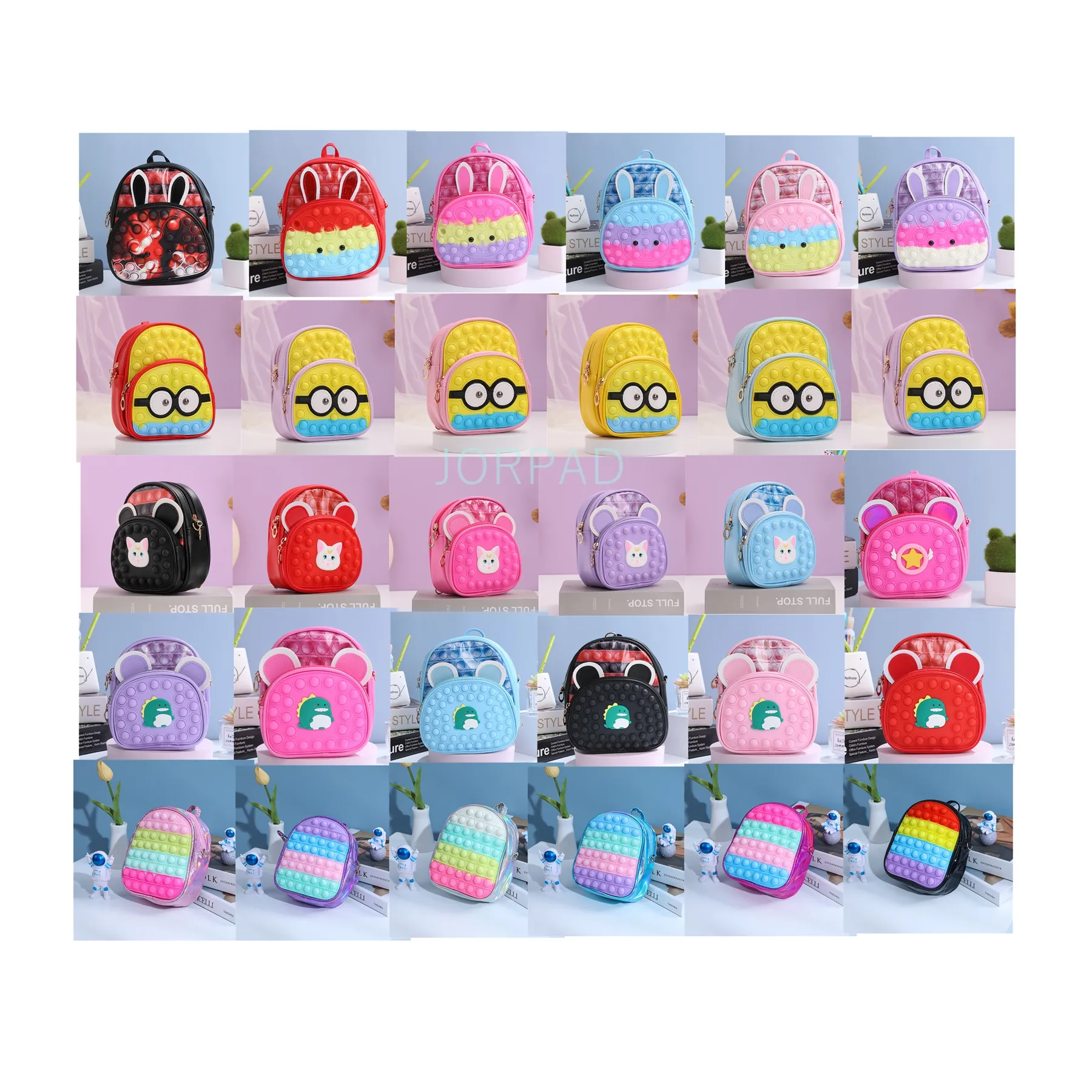 Netter Kaninchen rucksack Push Fidget Schulter gurt Schul rucksack, Silikon poppen Zappeln Tasche Spielzeug Pop School Rucksack