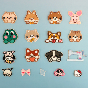 Patchs thermocollants brodés coréens et japonais pour porte-clés et sacs de voyage DIY, avec motifs cœur colorés en cuir, à repasser, de forme rectangulaire - Product Image 6