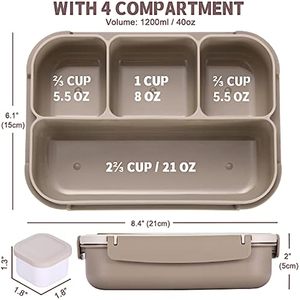 Boîte à lunch pliable en silicone de qualité alimentaire pour enfants avec fourchette, compartimentée, réutilisable, biodégradable et préservant la fraîcheur - Product Image 2