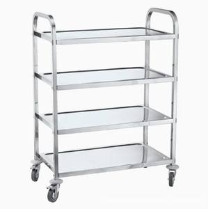 Chariot de service alimentaire en acier inoxydable à 4 niveaux, robuste |   Équipement de stockage alimentaire pour cuisine commerciale, restaurant, hôtel, cuisine domestique - Product Image 3