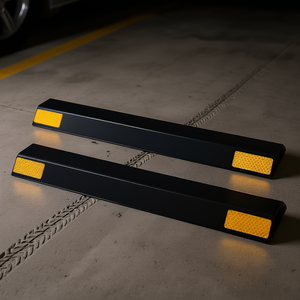Bloqueador de estacionamiento reflectante de 18 pulgadas de alta resistencia para garaje, guía de rueda para vehículos, tope de neumático, bloqueo de parachoques - Product Image 2