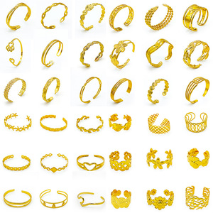 SZ413 Bijoux Oriole Vintage Bracelets Joncs Ouverts Ajustables Plaqué Or 18K pour Femme en Acier Inoxydable Inaltérable Empilable - Product Image 2