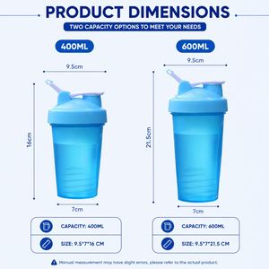 Bouteille Shaker Personnalisée avec Logo, 400ML 600ML, en Plastique PP, pour Sport et Gym, Cadeau Promotionnel, Vente en Gros - Product Image 3