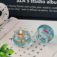 Aquarium-Duftkerze Fischbecken-Gelee-Wachs Aromatische Glas-Kerze mit Meeres- und Blasenmotiven Heimdekoration Schlafzimmer Geburtstag Hochzeitsgeschenk Einzigartig