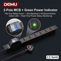 Enchufe Universal 1U PDU de 6 Tomas, Multiestándar, Interruptor de 2P, Indicador de Energía, Enchufe Tailandés, CE