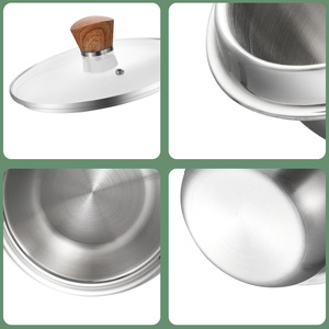 Casserole <span class=keywords><strong>de</strong></span> cuisine coréenne en acier inoxydable triple couche pour cuisson rapide et délicieuse, cuiseur à <span class=keywords><strong>riz</strong></span> instantané blanc 5L avec couvercle - Product Image 3