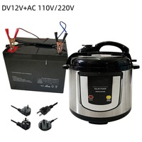 Autocuiseur Électrique Portable 12V DC AC 110V 220V avec Prise EU UK US pour Voiture, Véhicule, Alimentation Solaire, 250W + 350W