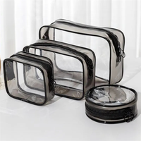 Sac cosmétique Transparent PVC femmes fermeture éclair clair sacs de maquillage étui de beauté voyage maquillage organisateur stockage bain toilette trousse de lavage