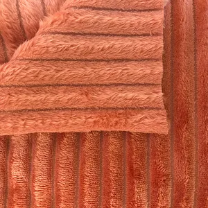 थोक कस्टम सुपर नरम पॉलिएस्टर फलालैन ऊन कपड़े कंबल 100% पॉलिएस्टर प्लेड ऊन कपड़े के साथ Soild रंग