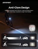 Combo éclairage vélo VS1200S + SR Mini, synchronisation intelligente avec le compteur de vélo, lentille anti-éblouissement, détection de voiture à 160 m