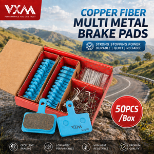 VXM Kupferfaser Multi-Metall Bremsbeläge Geräuschlos Regenbeständig Verschleißfest Scheibenbremsbeläge für MTB Rennrad BMX Fahrräder - Product Image 1