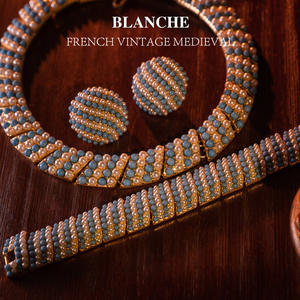 <span class=keywords><strong>Collier</strong></span>, Bracelet et Boucles d'Oreilles Vintage Rares Cuifali, Modèles Livre, Incrustations Exquises, Cadeau de Mariage, Fiançailles, Fête, en Alliage - Product Image 2