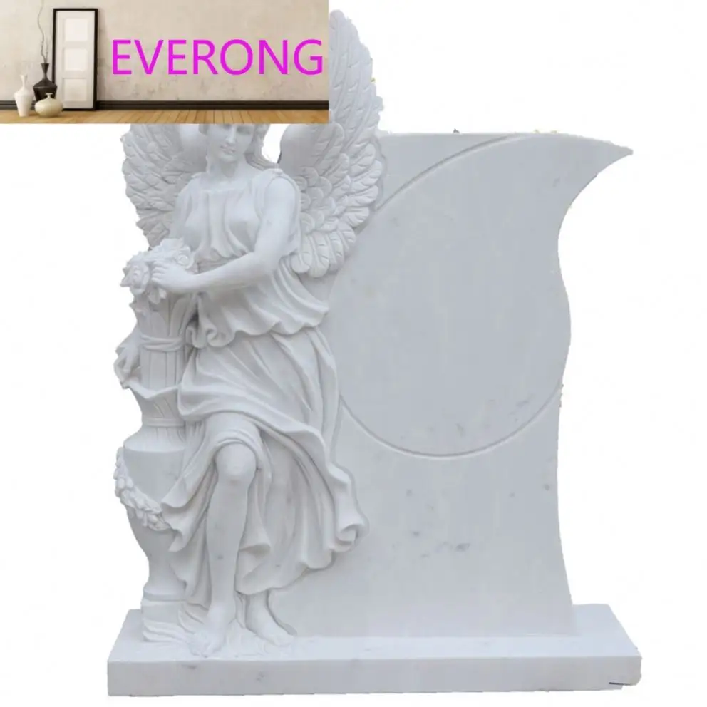 Customization Cemetery Products Angel Lean On Marble Granite Tombstone Monument For Sale