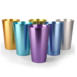 Custom Colored Party Outdoor Metal Tin Can Drinking Mug Tumbler Pint Beer Coffee Cocktail Cup Aluminum Cup