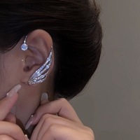 Boucles d'oreilles clip nuage en laiton plaqué or avec zircon, bijoux fantaisie pour filles mignonnes