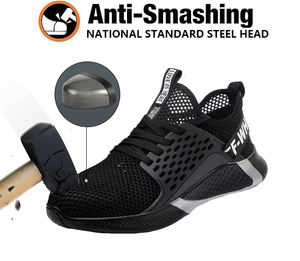 أحذية سلامة بمقدمة فولاذية للرجال والنساء، خفيفة الوزن وقابلة للتنفس مع نعل مضاد للانزلاق ومقاوم للثقب، أحذية رياضية للعمل الصناعي والإنشائي - Product Image 2