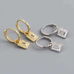 Wholesale Custom Ladies Jewelry 925 Sterling Silver Gold Plated Huggie Hoop Earrings