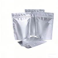 Sachets Doypack Argent Brillant Auto-scellants avec Fenêtre Transparente pour Thé et Emballage Alimentaire en Feuille d'Aluminium