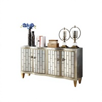 Meuble de rangement multifonctionnel de style européen antique en pierre pour entrée de salon, avec feuille d'argent, décoratif pour villa et maison