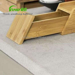 Organisateur de rangement double couche en bambou de style tiroir pour sachets de thé et présentoir à tasses - Distributeur de sachets de thé - Product Image 3