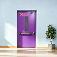 Porte double coupe-feu en acier homologuée, résistance au feu 180 minutes, avec fenêtre de vision, insonorisée, pour appartement, supermarché, hôtel, cuisine, bureau