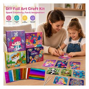 Kit de Manualidades con Lámina Metálica al por Mayor, Set de Actividades de Lienzo de Transferencia Arcoíris para Niños, Sin Manchas, Ideal para Viajes, Regalo de Cumpleaños o Festividades - Product Image 3